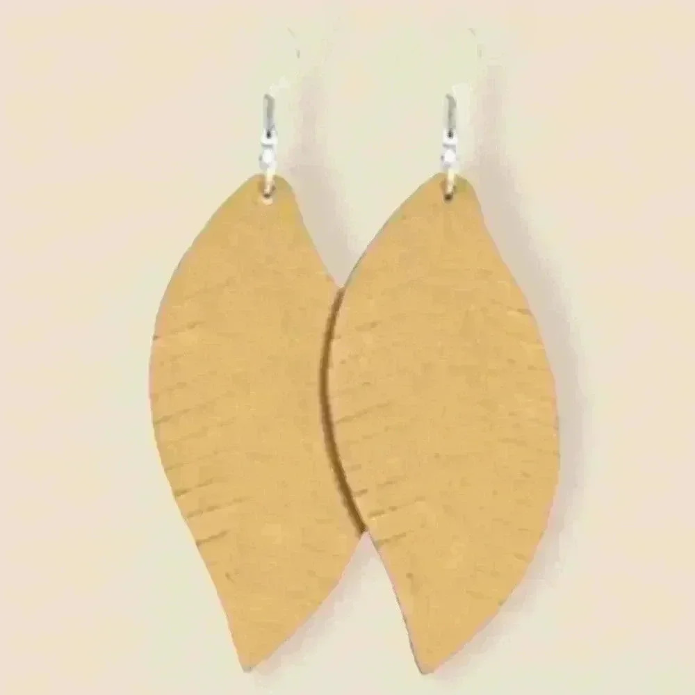 Leather Feather Earrings